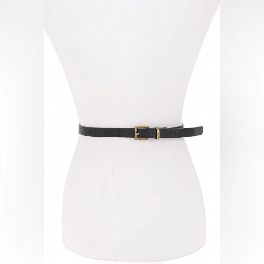 Black Vegan Leather Heart Chain Statement Belt - Gold or Silver